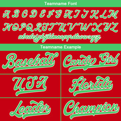 Benutzerdefinierte Authentisch Baseball-Trikot Rot-Grün