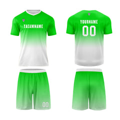 Benutzerdefinierte Grün Weiß Trikots für Männer Frauen Personalisierte Fußball Uniformen für Erwachsene und Kind