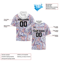 Benutzerdefinierte Weiß Kurzarm-Kapuzenpullover für Männer Frauen Hemden mit Kapuzen gedruckt Name Logo