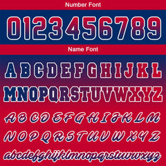 Benutzerdefinierte Verlauf Varsity-Jacke. Letterman-Jacke Marine Rot