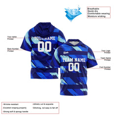 Benutzerdefinierte Blau Kurzarm-Kapuzenpullover für Männer Frauen Hemden mit Kapuzen gedruckt Name Logo