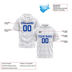 Benutzerdefinierte Weiß Kurzarm-Kapuzenpullover für Männer Frauen Hemden mit Kapuzen gedruckt Name Logo