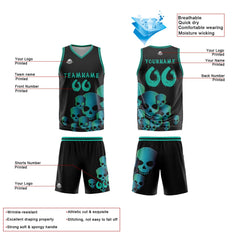 Benutzerdefinierter Grün Basketball Jersey Uniform Anzug gedruckt Ihr Logo Name Nummer