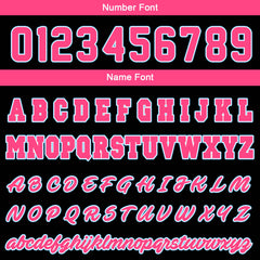 Benutzerdefinierte Varsity-Jacke. Letterman-Jacke für Männer, Frauen und Jugendliche Schwarz Rosa