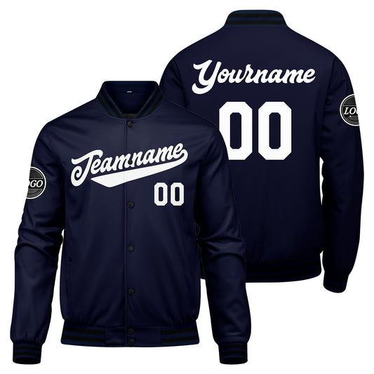 Benutzerdefinierte Verlauf Varsity-Jacke. Letterman-Jacke Marine