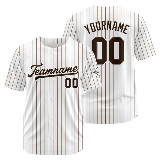 Benutzerdefinierte Authentisch Baseball-Trikot Weiss-braun
