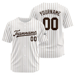 Benutzerdefinierte Authentisch Baseball-Trikot Weiss-braun