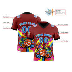 Benutzerdefinierte Rot Blau Reversibel Fußball Trikot Personalisierte Gradient Fußball Shirts für Männer gedruckt Team Name Nummer Logo