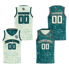 Benutzerdefinierte Hellgrün Reversible Basketball Jersey Personalisierte Print Name Nummer Logo