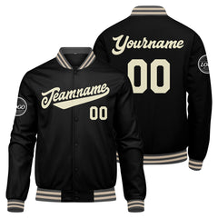 Benutzerdefinierte Verlauf Varsity-Jacke. Letterman-Jacke Grau Schwarz Creme