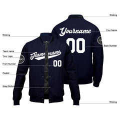 Benutzerdefinierte Verlauf Varsity-Jacke. Letterman-Jacke Marine