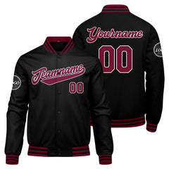 Benutzerdefinierte Verlauf Varsity-Jacke. Letterman-Jacke Karminrot Schwarz