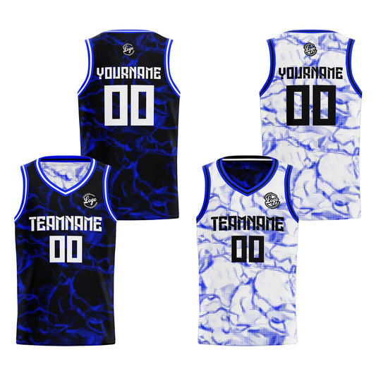 Benutzerdefinierte Marine Royal Reversible Basketball Jersey Personalisierte Print Name Nummer Logo