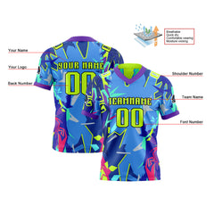 Benutzerdefinierte Grün Blau Reversibel Fußball Trikot Personalisierte Gradient Fußball Shirts für Männer gedruckt Team Name Nummer Logo