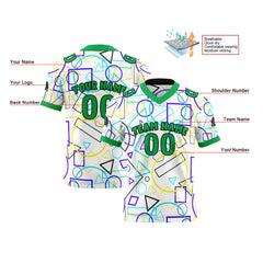 Benutzerdefinierte Grün Schwarz Reversibel Fußball Trikot Personalisierte Gradient Fußball Shirts für Männer gedruckt Team Name Nummer Logo