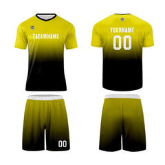 Benutzerdefinierte Gelb Schwarz Trikots für Männer Frauen Personalisierte Fußball Uniformen für Erwachsene und Kind