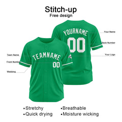 Benutzerdefinierte Authentisch Baseball-Trikot Grün Weiß