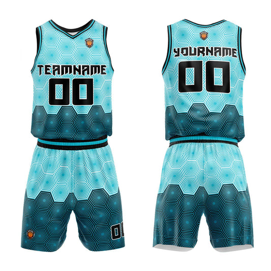 Benutzerdefinierter Aqua Basketball Jersey Uniform Anzug gedruckt Ihr Logo Name Nummer