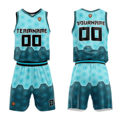 Benutzerdefinierter Aqua Basketball Jersey Uniform Anzug gedruckt Ihr Logo Name Nummer