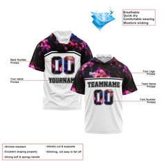 Benutzerdefinierte Weiß Sternenhimmel Kurzarm-Kapuzenpullover für Männer Frauen Hemden mit Kapuzen gedruckt Name Logo