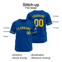 Benutzerdefinierte Authentisch Baseball-Trikot Königsgelb