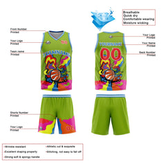 Benutzerdefinierter Grün Basketball Jersey Uniform Anzug gedruckt Ihr Logo Name Nummer