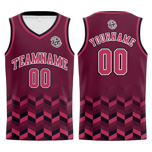 Benutzerdefinierter Pflaume Rot Basketball Jersey Uniform Anzug gedruckt Ihr Logo Name Nummer