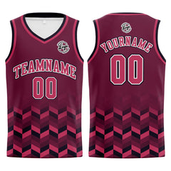Benutzerdefinierter Pflaume Rot Basketball Jersey Uniform Anzug gedruckt Ihr Logo Name Nummer