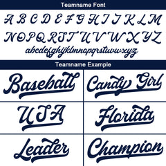 Benutzerdefinierte Authentisch Baseball-Trikot Weiß-Marine