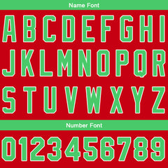 Benutzerdefinierte Authentisch Baseball-Trikot Rot-Grün