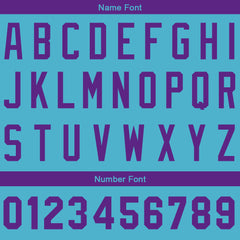 Benutzerdefinierte Authentisch Baseball-Trikot Hellblau- Lila