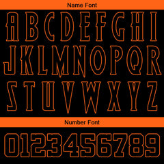 Benutzerdefinierte Baseball Jersey Personalisierte Baseball Shirt genäht und Druck Hai-Schwarz&Orange