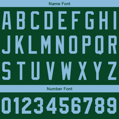 Benutzerdefinierte Authentisch Baseball-Trikot Dunkelgrün-Hellblau