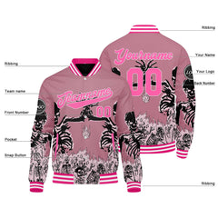 Benutzerdefinierte Rosa Varsity-Jacke. Letterman-Jacke für Männer, Frauen und Jugendliche