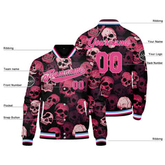 Benutzerdefinierte Rosa Varsity-Jacke. Letterman-Jacke für Männer, Frauen und Jugendliche