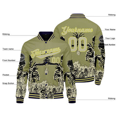 Benutzerdefinierte Olivengrün Varsity-Jacke. Letterman-Jacke für Männer, Frauen und Jugendliche