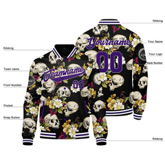 Benutzerdefinierte Plumeria Varsity-Jacke. Letterman-Jacke für Männer, Frauen und Jugendliche