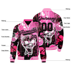 Benutzerdefinierte Rosa Varsity-Jacke. Letterman-Jacke für Männer, Frauen und Jugendliche