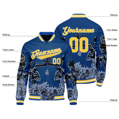 Benutzerdefinierte Blau Varsity-Jacke. Letterman-Jacke für Männer, Frauen und Jugendliche