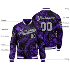 Benutzerdefinierte Lila Grau Varsity-Jacke. Letterman-Jacke für Männer, Frauen und Jugendliche