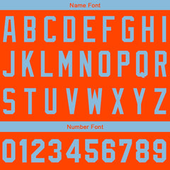 Benutzerdefinierte Authentisch Baseball-Trikot Orange-Hellblau