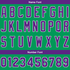 Benutzerdefinierte Authentisch Baseball-Trikot Grün- Lila