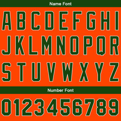 Benutzerdefinierte Authentisch Baseball-Trikot Orange-Dunkelgrün