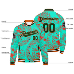 Benutzerdefinierte Grün Orange Varsity-Jacke. Letterman-Jacke für Männer, Frauen und Jugendliche