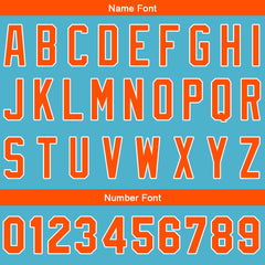 Benutzerdefinierte Authentisch Baseball-Trikot Hellblau-Orange