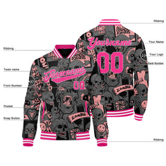 Benutzerdefinierte Rosa Varsity-Jacke. Letterman-Jacke für Männer, Frauen und Jugendliche