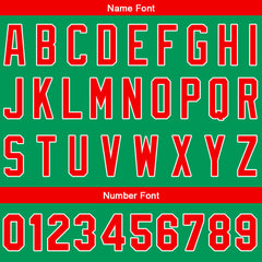 Benutzerdefinierte Authentisch Baseball-Trikot Grün-Rot