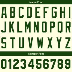 Benutzerdefinierte Authentisch Baseball-Trikot Creme-Dunkelgrün