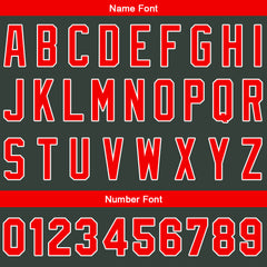 Benutzerdefinierte Authentisch Baseball-Trikot Dunkel Grau-Rot