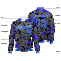 Benutzerdefinierte Dunkelblau Varsity-Jacke. Letterman-Jacke für Männer, Frauen und Jugendliche